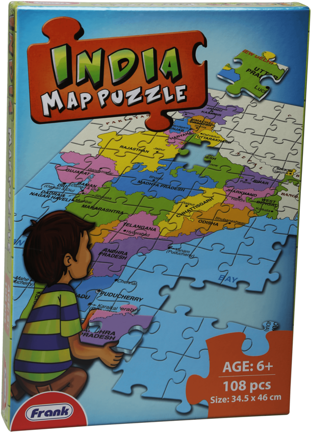 Unisex Frank India Map Puzzle - Poster (640x960), Png Download