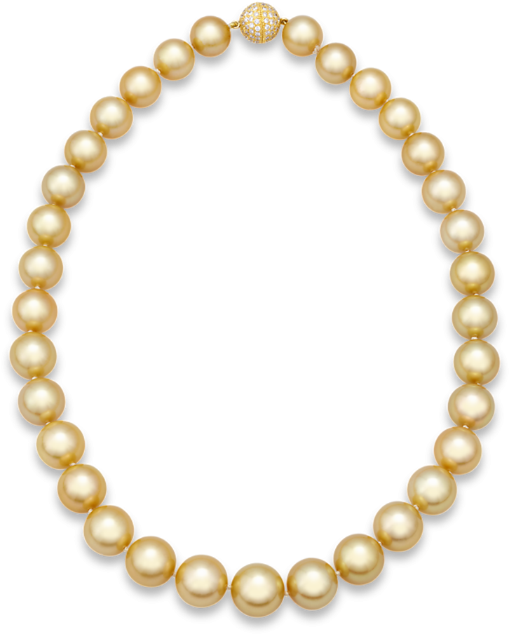 South Sea Golden Pearl Necklace - Herm Sprenger Collar (864x1080), Png Download