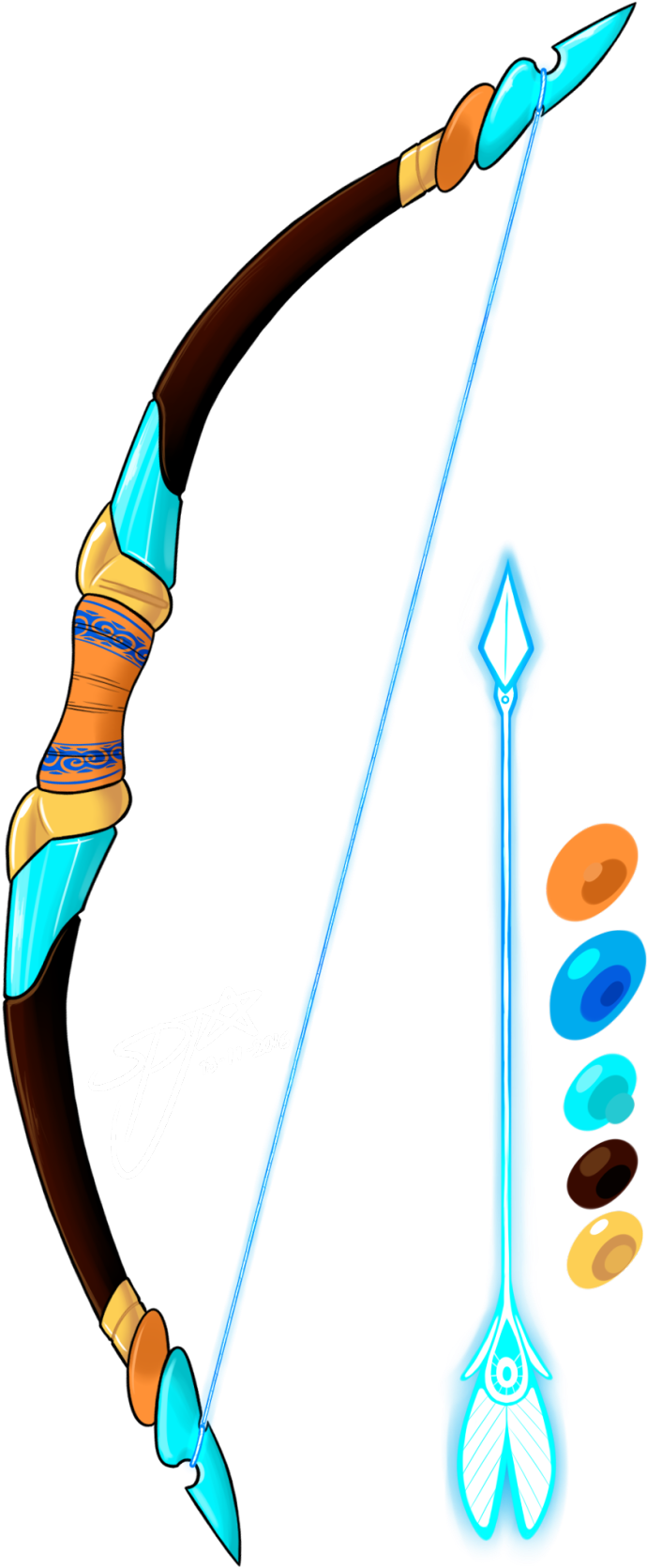 Bow And Arrow Clip Art - Water Bow And Arrow (842x1920), Png Download