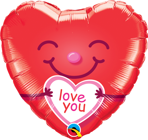 Love You Smiley Heart Foil Balloon 18" - Love You Smiley (600x568), Png Download