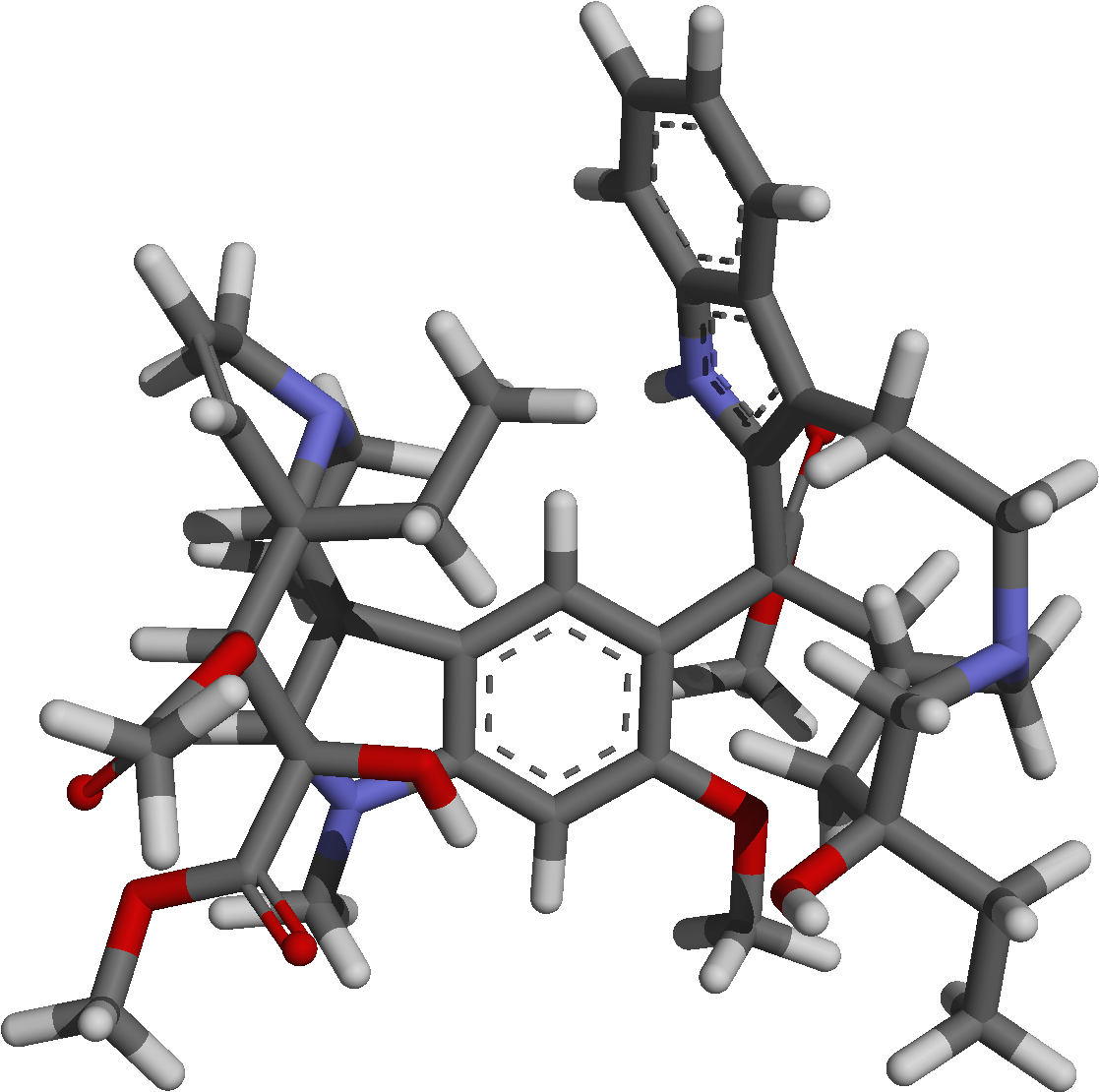 File - Vinblastine - 3d - Stick Model - Dumbbell (1203x1200), Png Download