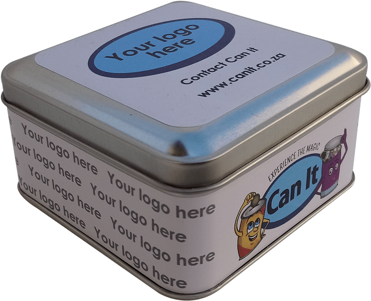 Printed Tin Containers Printed Tins From Can It Last - Box (800x800), Png Download