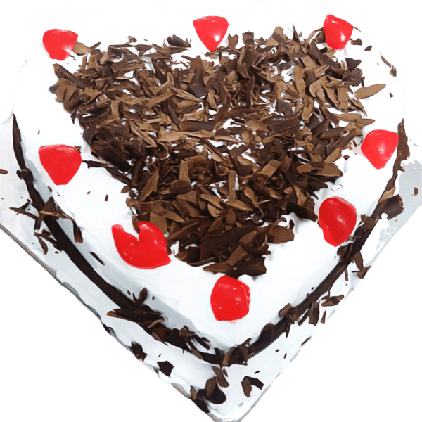 Black Forest Heart Shape Cake Free Shipping - Cake (600x600), Png Download