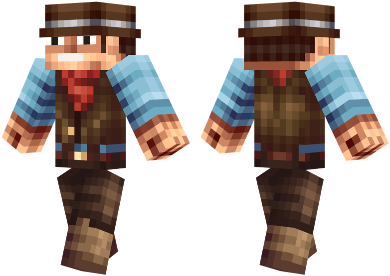 Cowboy - Minecraft Luigi Skin (804x576), Png Download