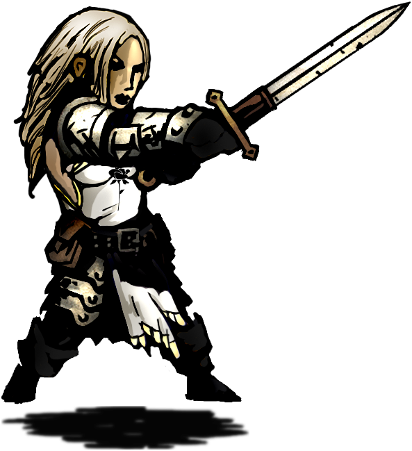Paladin Sprite Attack Sword - Darkest Dungeon Crusader Sprite (593x649), Png Download