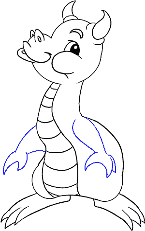 Drawn Baby Dragon - Cartoon (678x600), Png Download