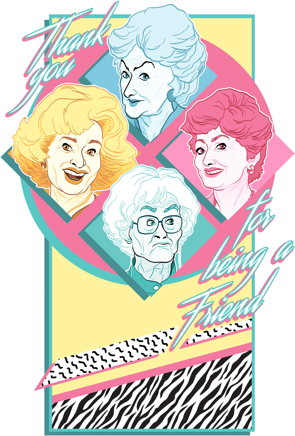 Golden Girls Graphic Art (670x947), Png Download