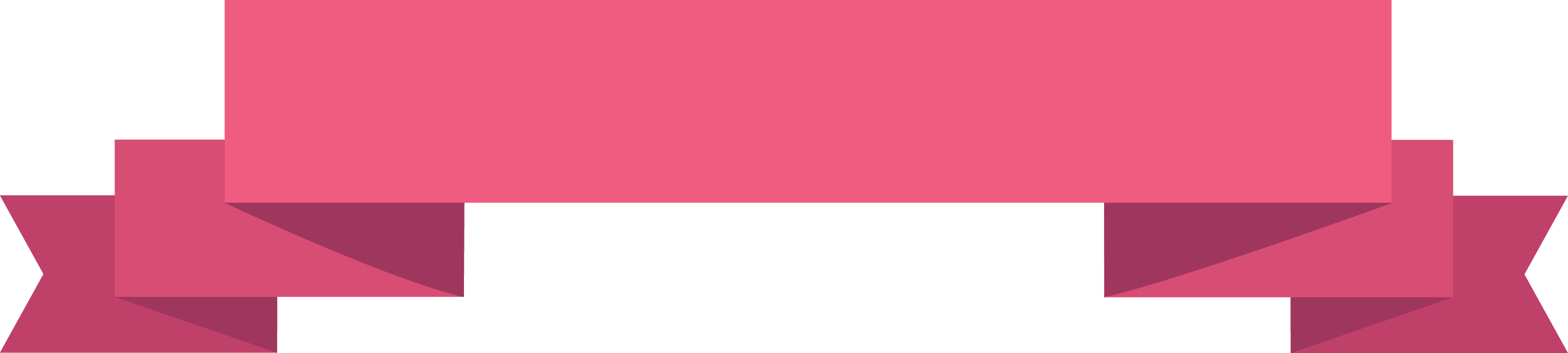 Pink Ribbon Banner With Double Down Fold End - Paper Product (2795x629), Png Download