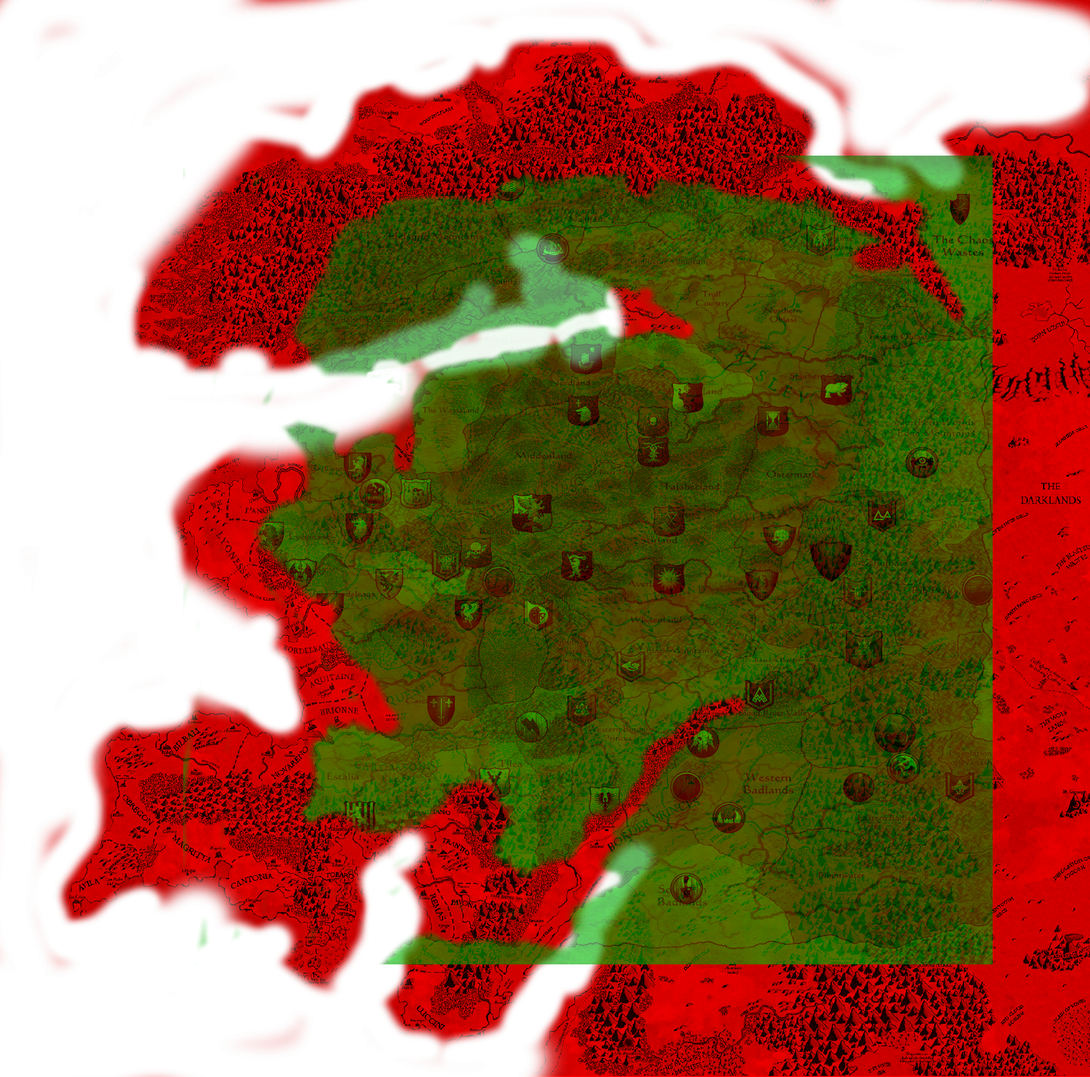 Total War Warhammer Map - Norsca Map Total War (2128x2104), Png Download