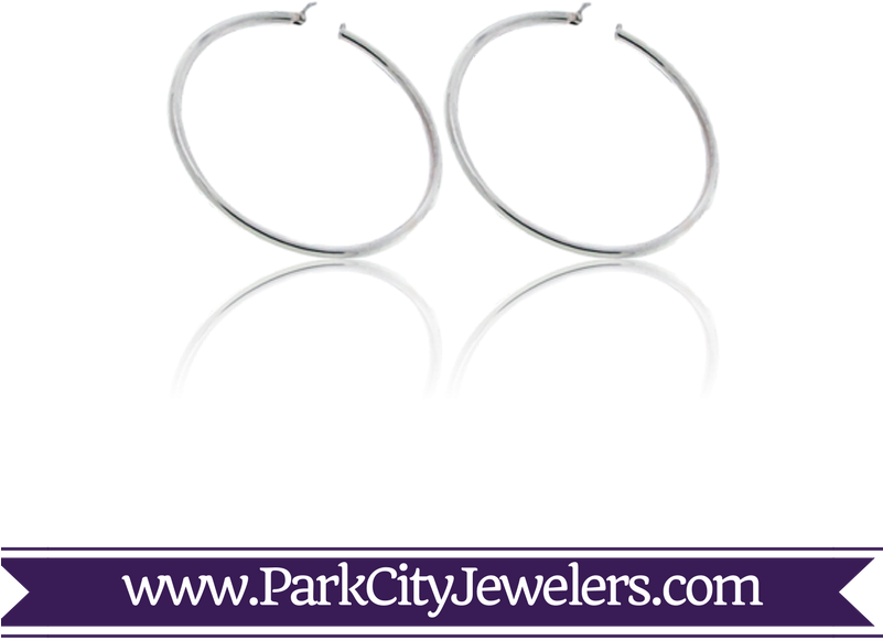 Sterling Silver Hollow Hoop Earrings - Earrings (800x800), Png Download