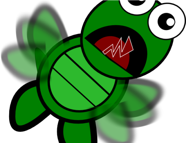 Cute Turtle Clipart - Turtle Flapping (640x480), Png Download