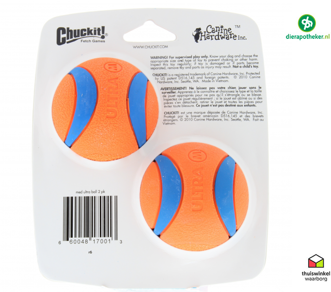 Chuckit Ultra Ball Medium Rubber 2 Stuks - Phytonics Immu Boost Pro Chien/chat/cheval (800x600), Png Download