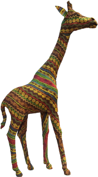 Handmade Fabric / Textile Colorful Giraffe Figurine - Giraffe (800x600), Png Download