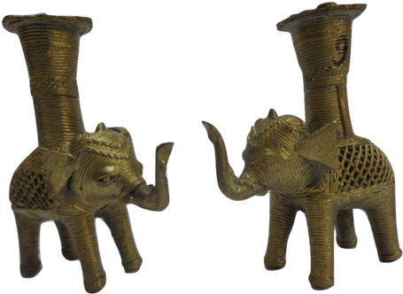 Handmade Brass Metal Dhokra Handicraft Small Elephant - Indian Elephant (600x560), Png Download