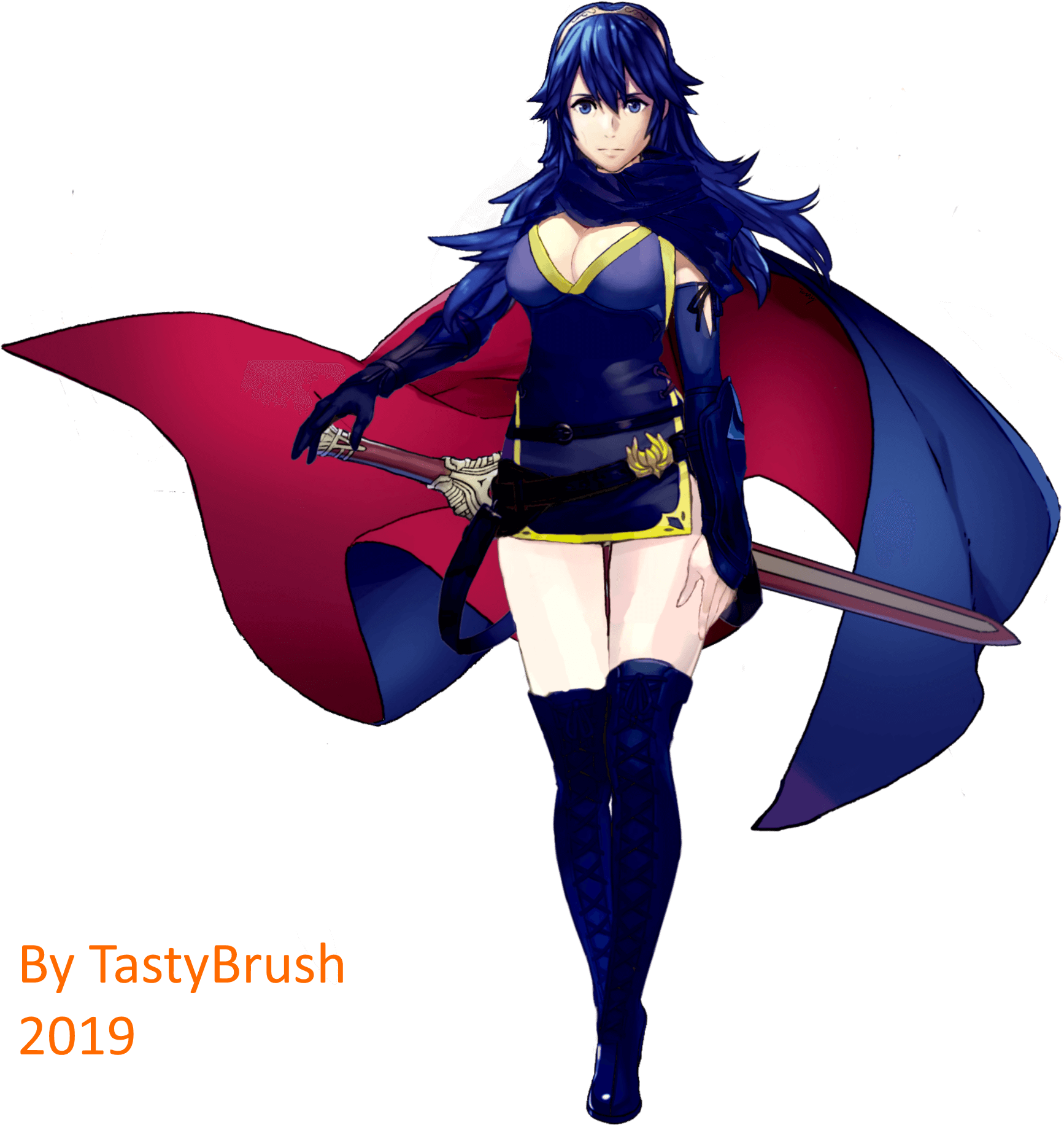 Sooo, I Spend 8 Hours Recreating L Lucina As A Sword - Fire Emblem Heroes Characters (1769x1854), Png Download