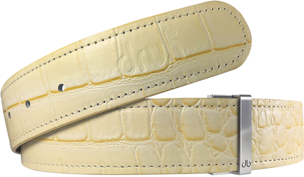 Cream Crocodile Textured Leather Belt - Strap (1024x1024), Png Download