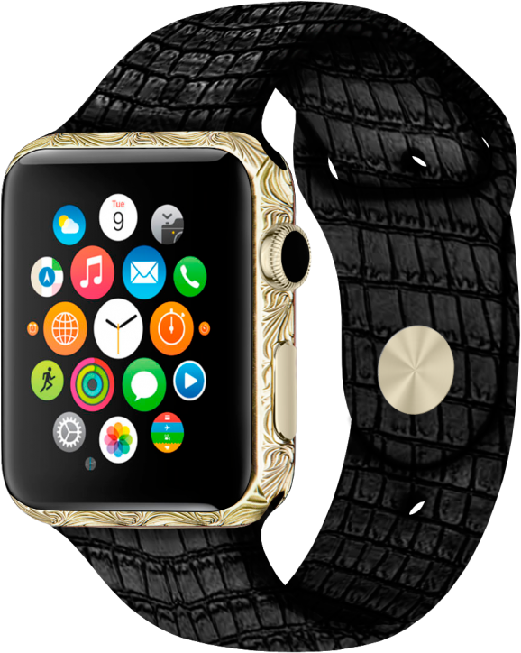 Apple Watch Platinum Handicraft - Apple Watch Gold Frame (750x1000), Png Download