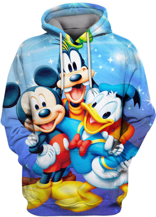 Anime Mickey Mouse Hoodie 3d - Disney Characters Good Morning (760x759), Png Download