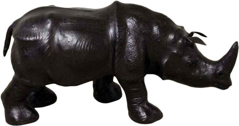 Handmade Paper Mache Big Rhino Leather Figurine - Black Rhinoceros (959x621), Png Download