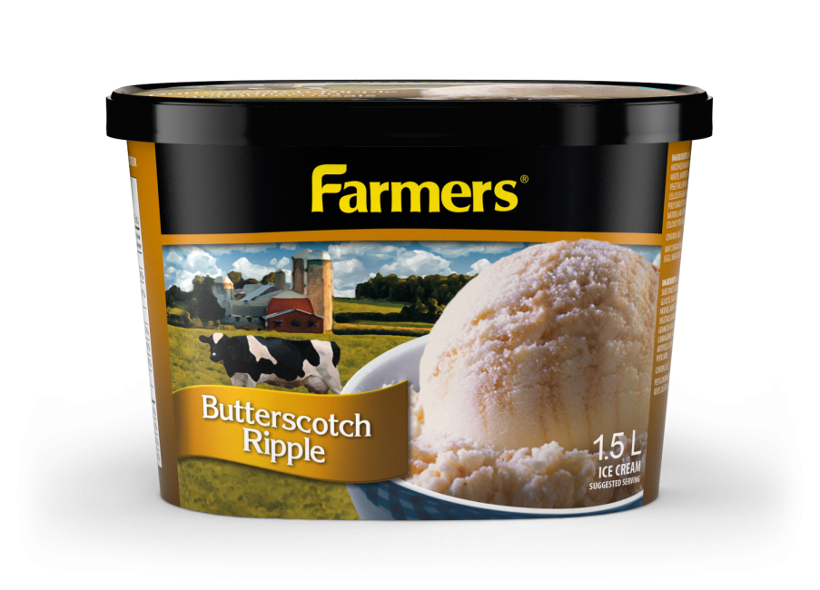 Butterscotch Ripple Ice Cream - Dairy Farms (903x650), Png Download