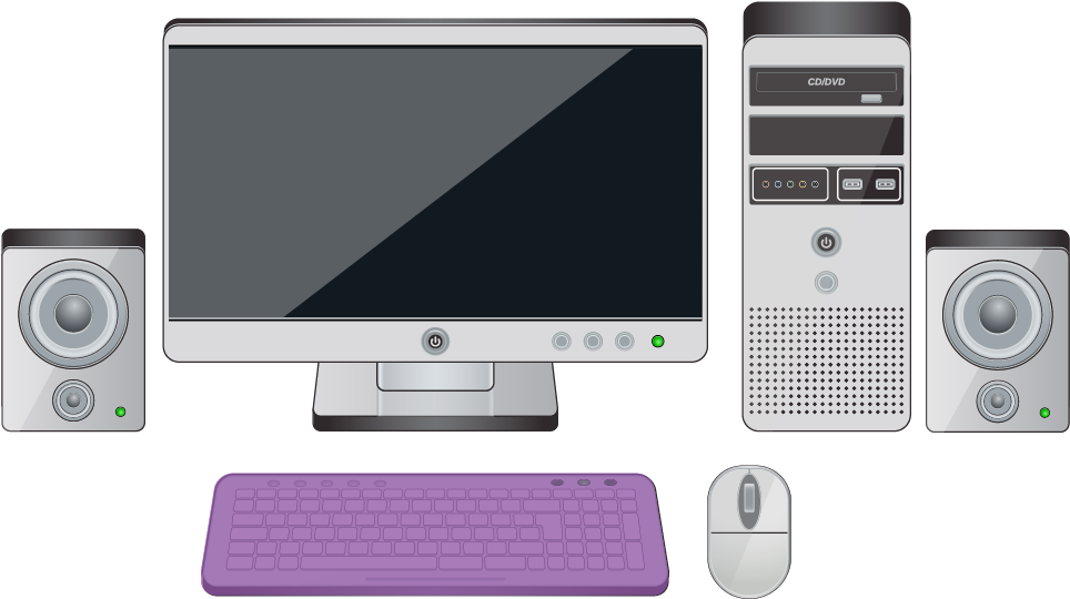 Parts Of A Desktop Computer - Personal Computer (1100x800), Png Download