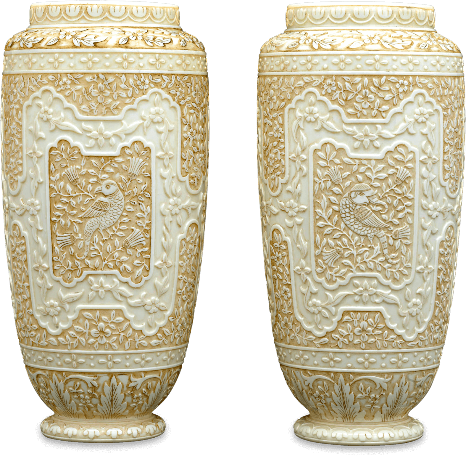Ivory Cameo Glass Vases By Webb - Vase (1750x1750), Png Download