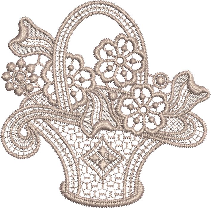 Napkin Embroidery Png - Embroidery Lace Png (709x697), Png Download