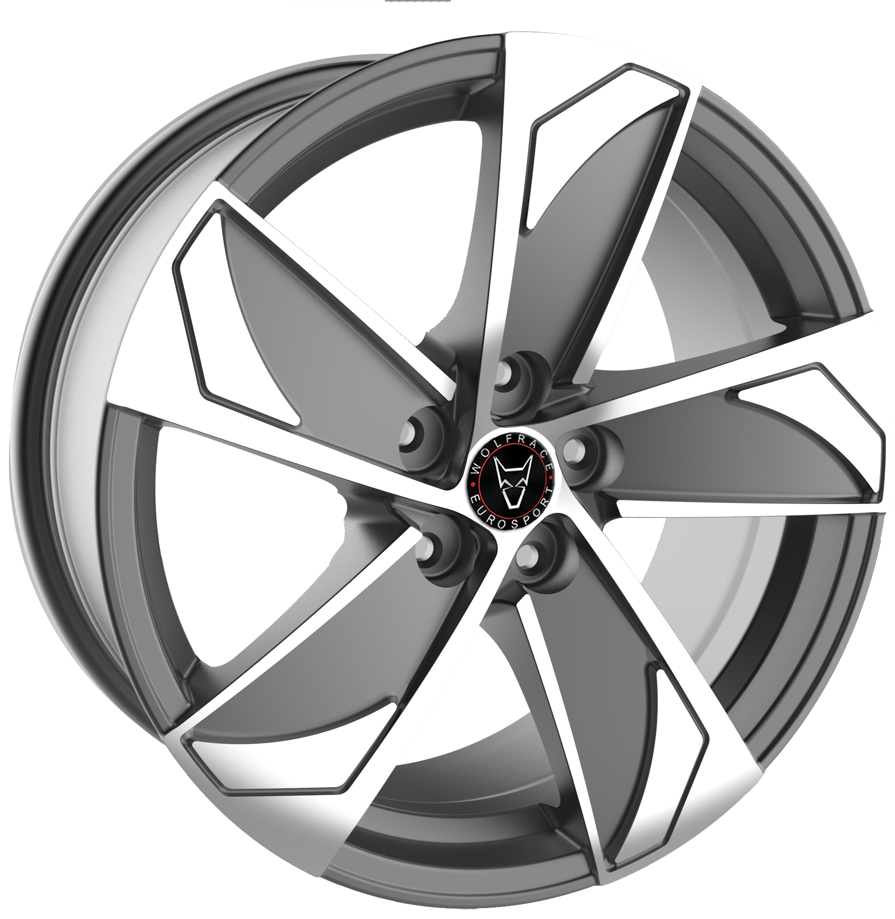 Wolfrace Eurosport Ad5 Gunmetal Polished - Hubcap (1802x1849), Png Download