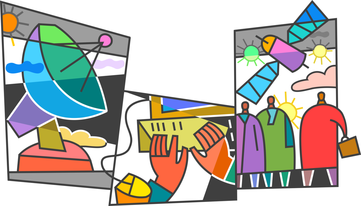 Vector Illustration Of Information Technology Telecommunications (1227x700), Png Download