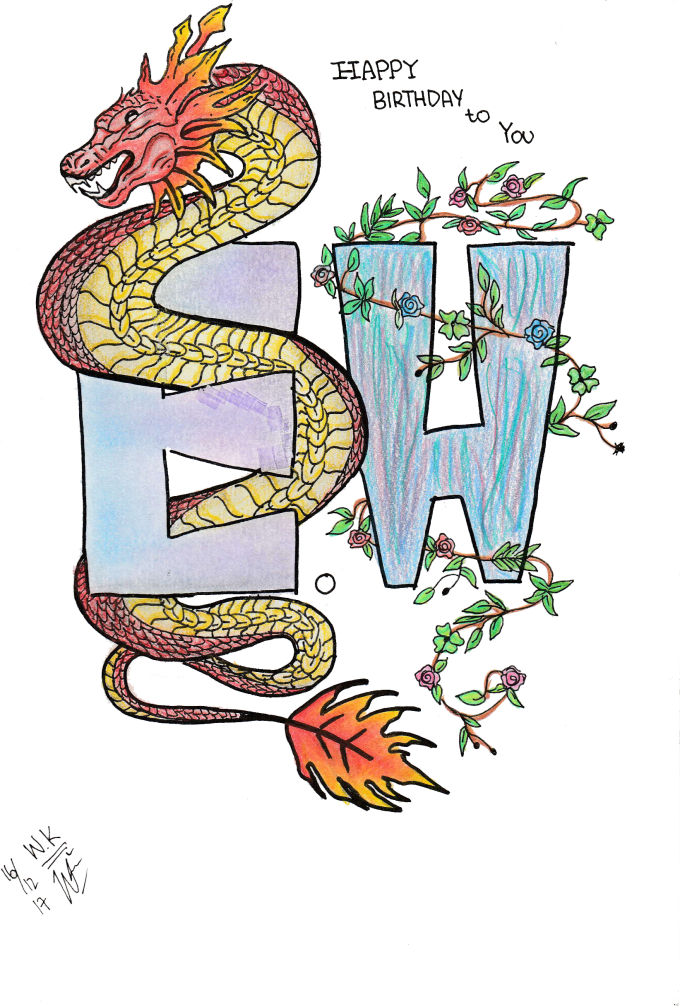 I Will Draw The Initials Of The Name As You Wish - Illustration (680x1006), Png Download