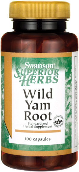 Swanson Wild Yam Root 100 Caps - Agaricus Blazei Mushroom Extract (640x640), Png Download