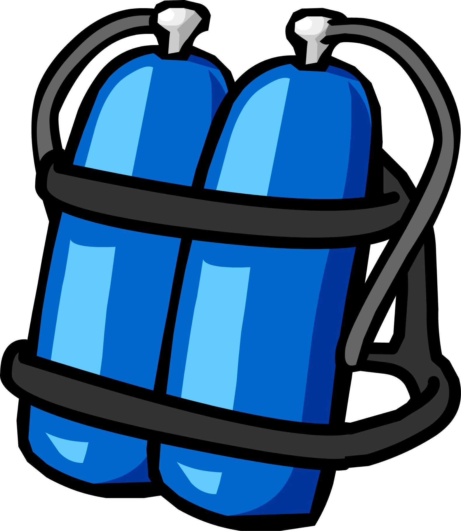 Clip Art Freeuse Download Blue Club Penguin Wiki Fandom - Drawing Of Scuba Tanks (1579x1818), Png Download