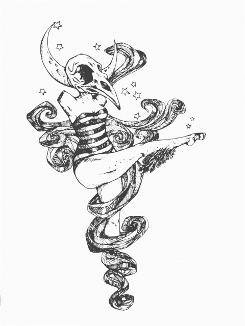 Free Png Download Dancing Bird Skull Png Images Background - Illustration (480x640), Png Download