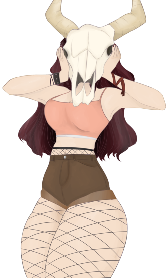 Cow Skull Png - Thicc Anime Girl Cow (894x894), Png Download