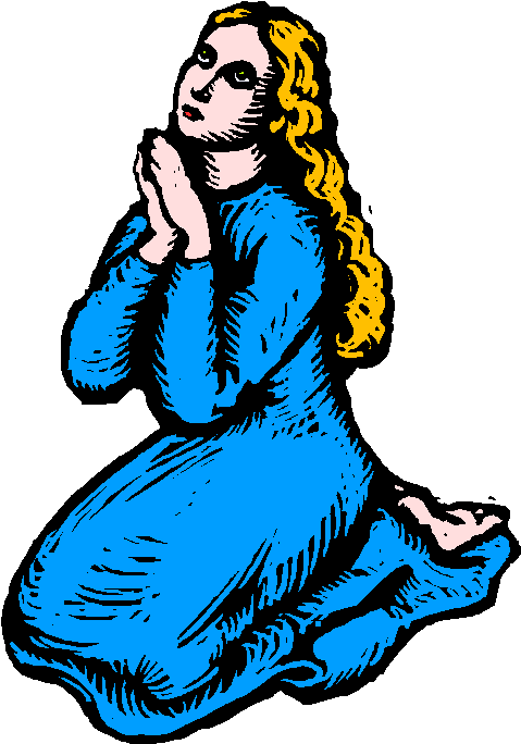 Mary Mother Of Jesus Clipart - Cartoon Lady On Her Knees (479x684), Png Download