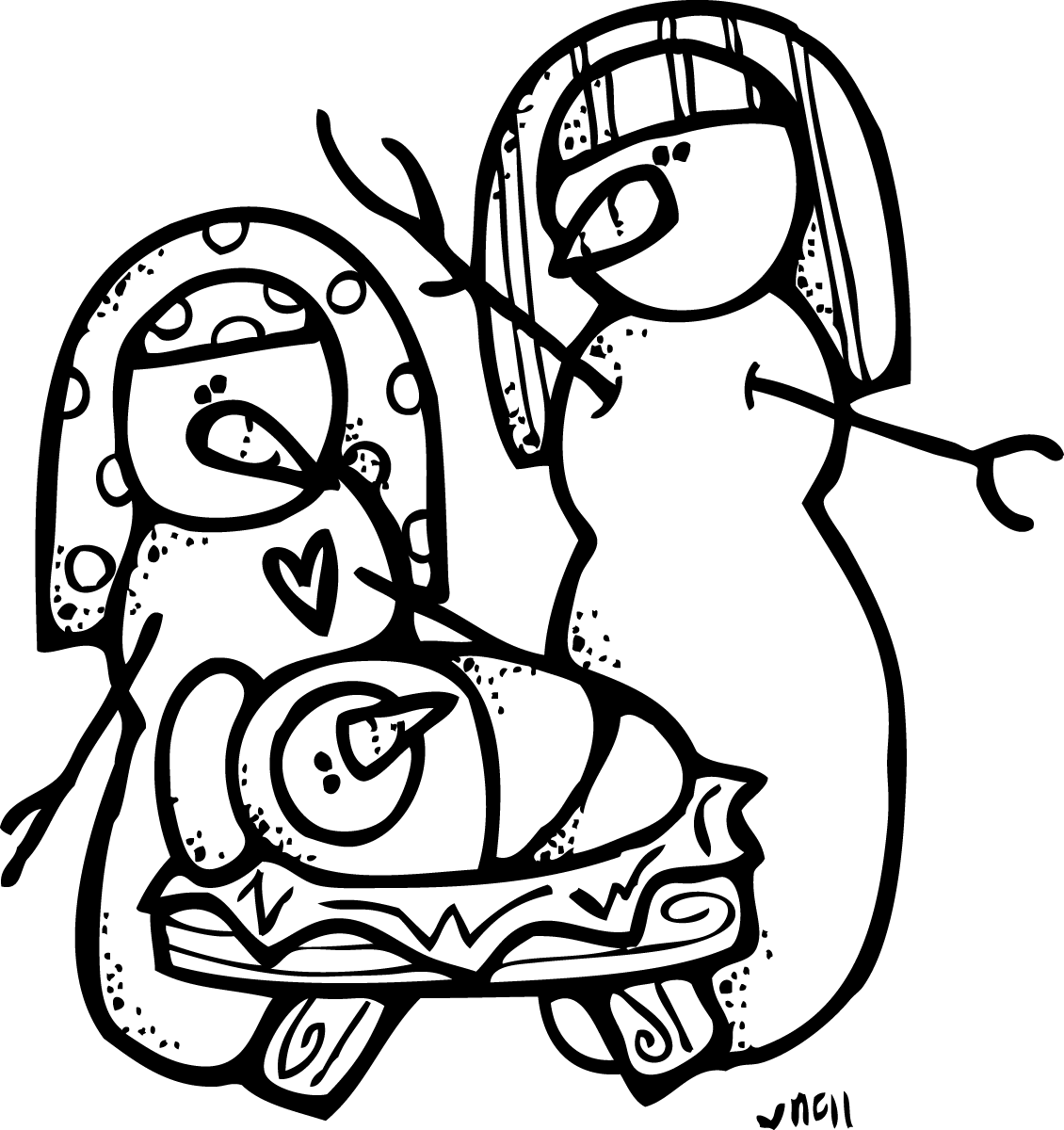 New Release - Snowman Nativity Clipart (1130x1200), Png Download