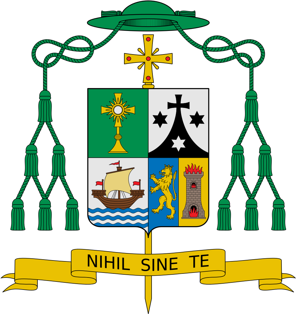 Catholic Dallas Coat Diocese Arms Of Catholicism Clipart - Bishop Oscar Jaime Florencio Coat Of Arms (960x1023), Png Download