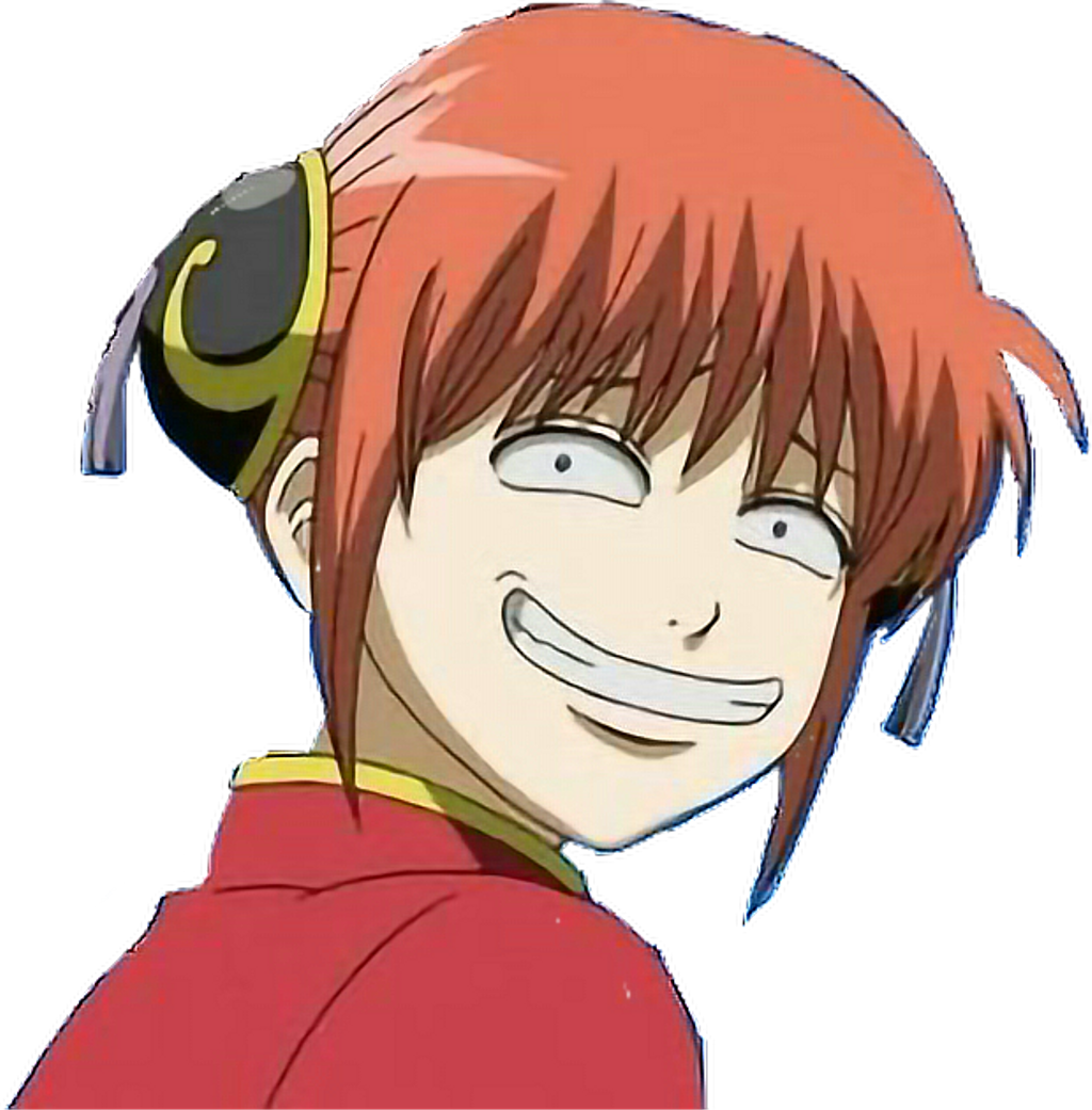 Gintama Sticker - Anime Stupid Happy Face (1024x1041), Png Download
