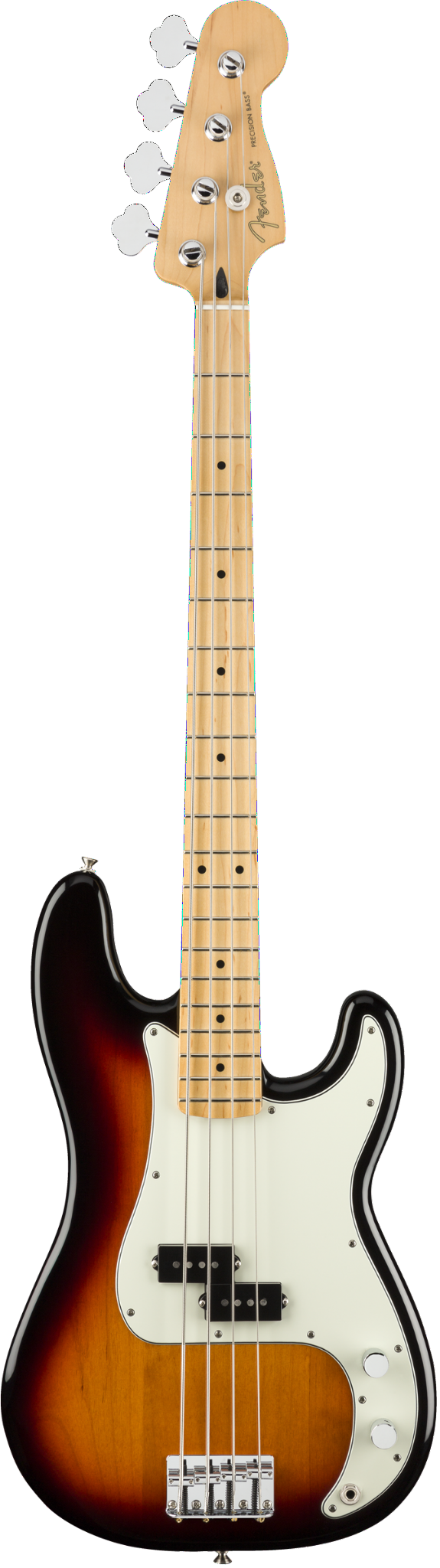 Fender Player Precision Bass Maple 3 Color Sunburst - Fender Precision Bass Sunburst Maple (575x2048), Png Download