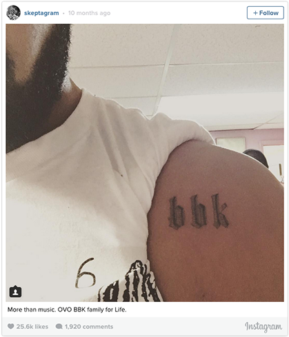 At Last Year's Brits, West Invited 40 Grime Artists - Drake And Skepta Tattoos (650x488), Png Download