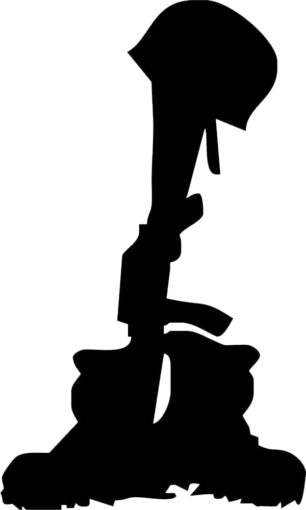 Military Boots With Rifle - Fallen Soldier Silhouette (600x1000), Png Download