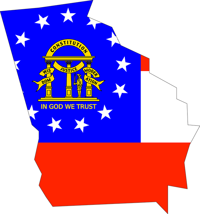 Georgia Flag Clipart Png - Official Georgia State Map (673x720), Png Download