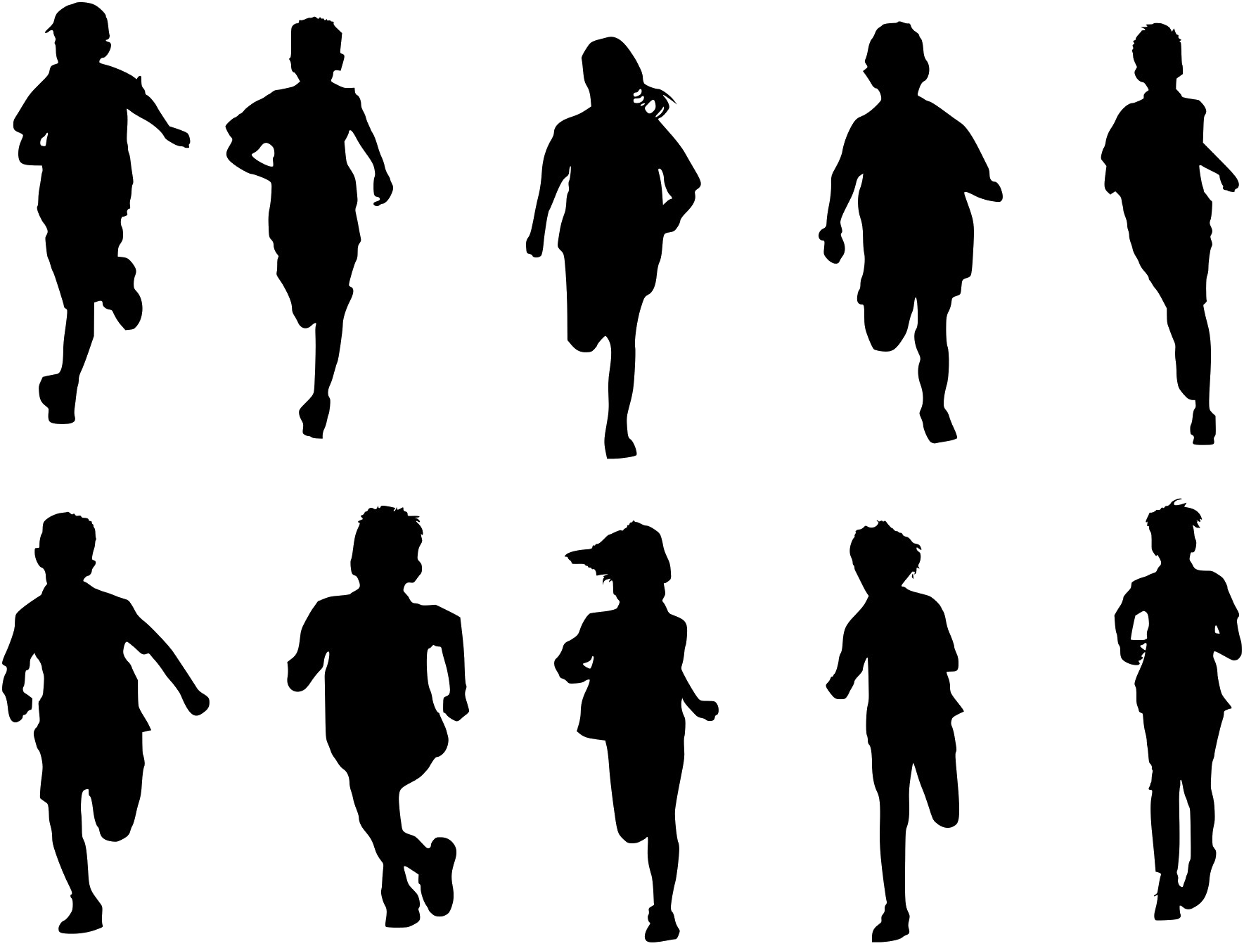 Running Png Image - Silhouette (1863x1437), Png Download