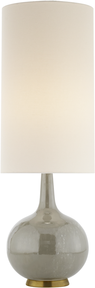 Hunlen Table Lamp In Shellish Gray With Linen Shade - Lampshade (1024x1024), Png Download