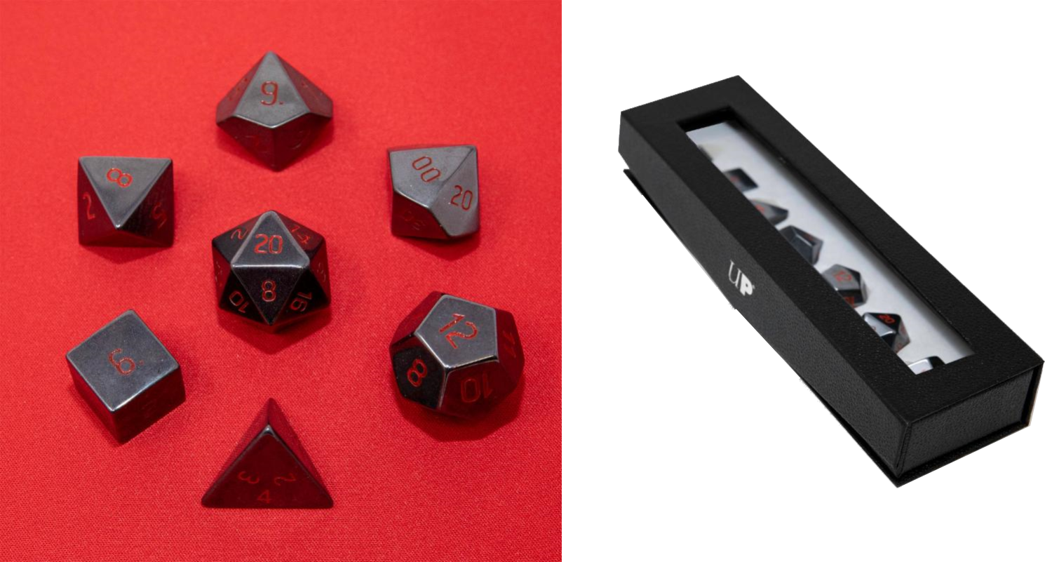 Ultra Pro Roleplaying 7 Dice Set-gemstone Series Hematite - Knife (1490x801), Png Download