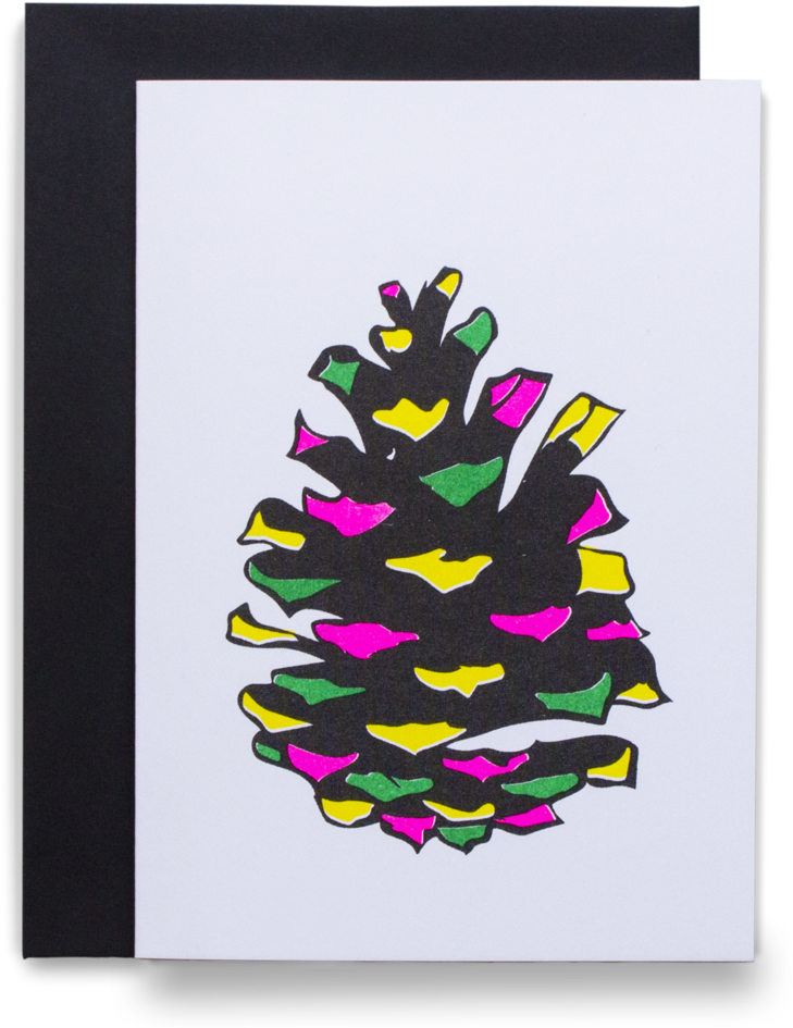 Pinecone Black - Greeting Card (1000x1000), Png Download