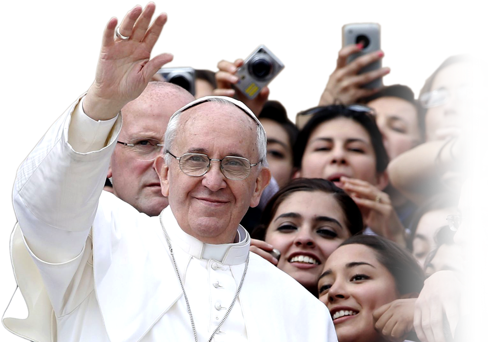 Pope Francis With Youth - Papa Con Los Jovenes (1163x669), Png Download
