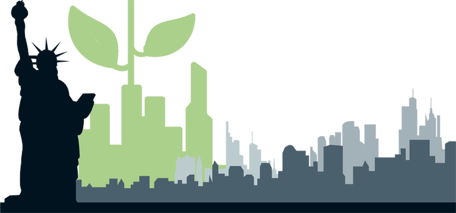 New York City Skyline Clipart New York C - Hd New York Backdrop (900x422), Png Download