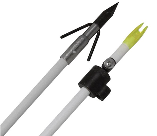 Cajun White Shaft Piranha Long Barb Arrow With Slide - Blade (600x600), Png Download