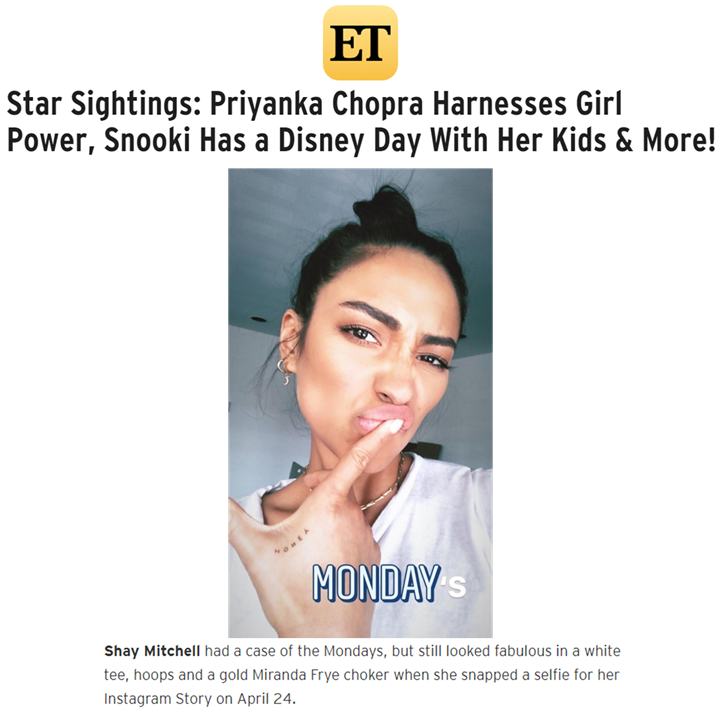 Actress Shay Mitchell Wearings The Bella Choker - Girl (721x712), Png Download